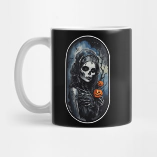 Beautiful gothic Halloween skeleton queen Mug